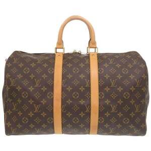 LOUIS VUITTON Authentic Brown Monogram Keepall 45 Boston Bag